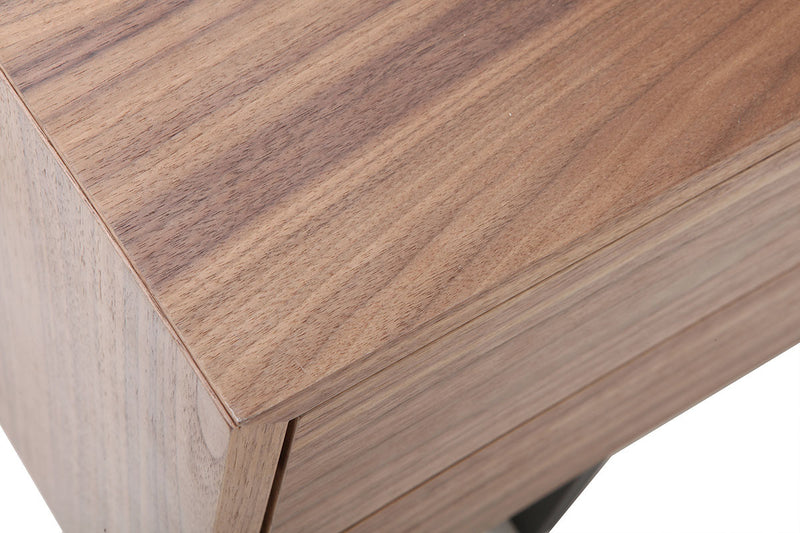 Meuble TV vintage en bois foncé avec rangements fermés