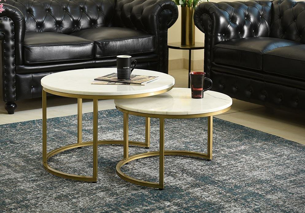 Duo de Tables Basses – Marbre