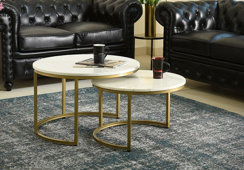 Duo de Tables Basses – Marbre