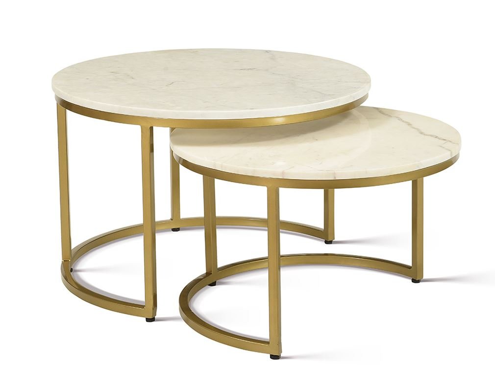 Duo de Tables Basses – Marbre