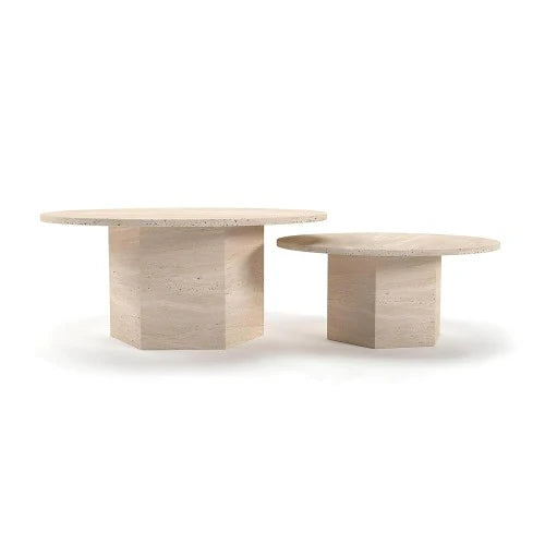 Table basse ronde en marbre noir