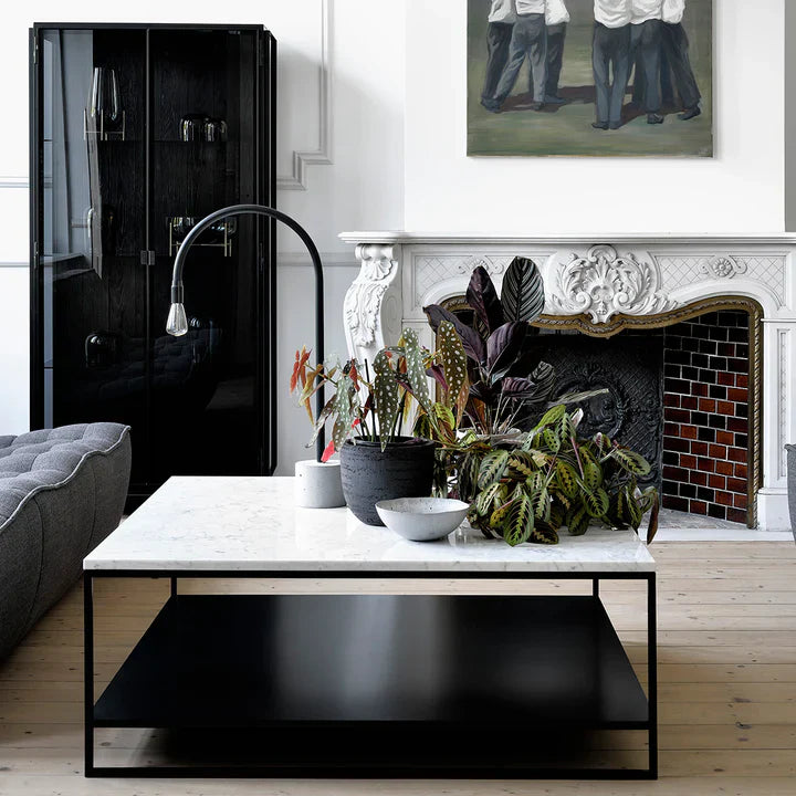 Table basse élégance rectangle étagère