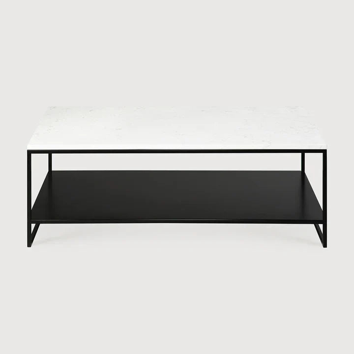 Table basse élégance rectangle étagère