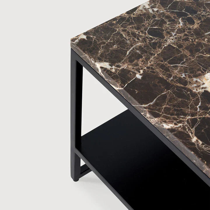 Table basse élégance rectangle étagère
